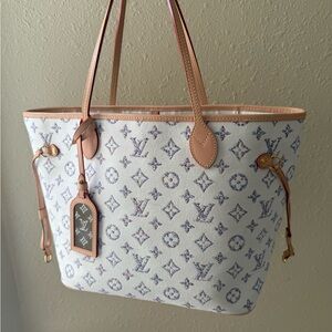 Spring 25’ Limited Louis Vuitton Monogram Jacquard Neverfull Multicolor Beige